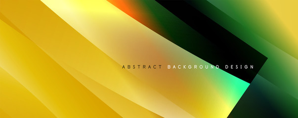 Wave liquid style lines with shadows and light on gradient background