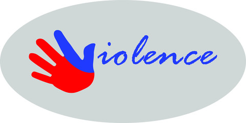 stop violence logo vector. red and blue
