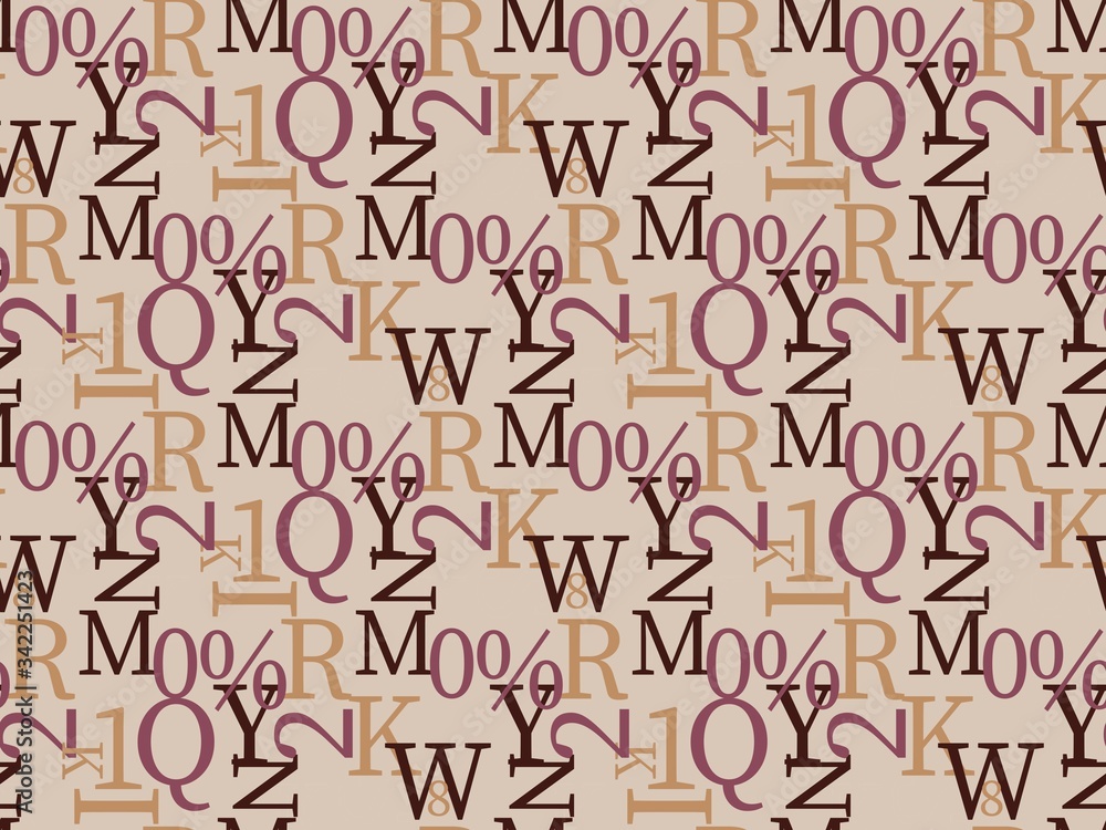 Fototapete bright colors of seamless pattern with numbers and numbers.