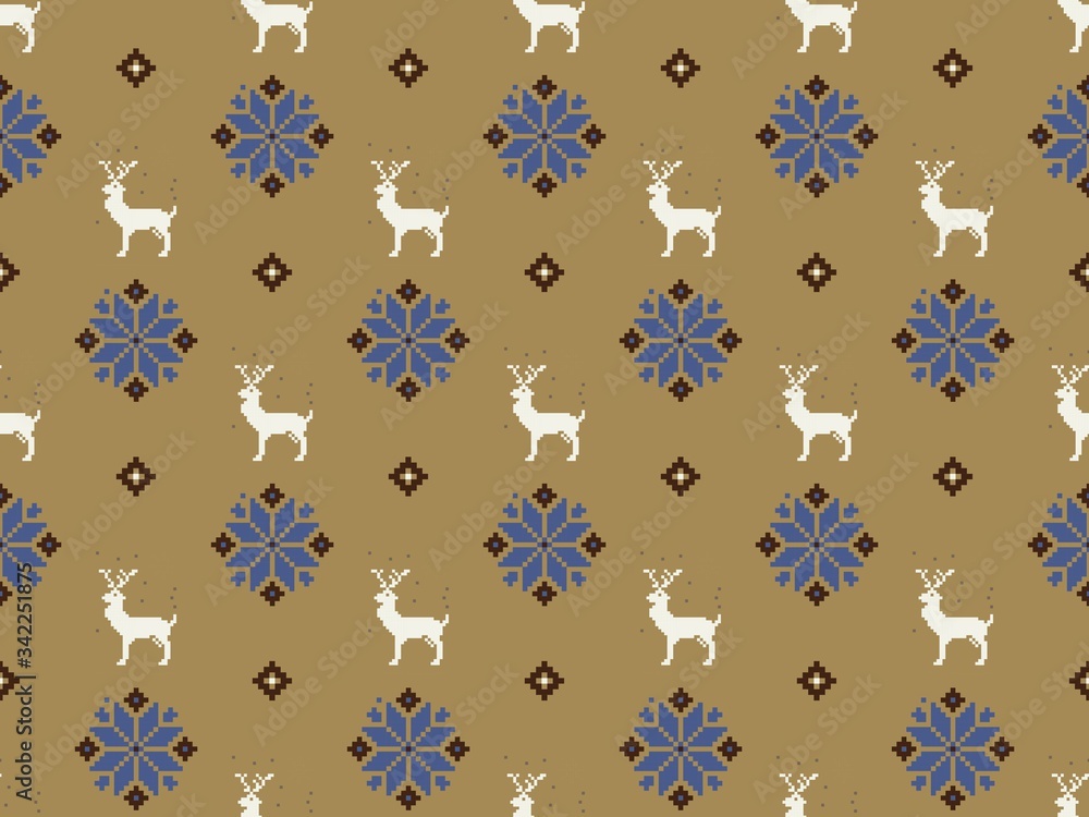 Poster russian style and symbol on a seamless spring pattern.
