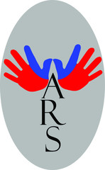 stop wars logo vector. red and blue