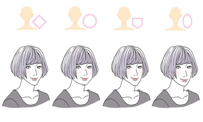 顔型別ヘアスタイル