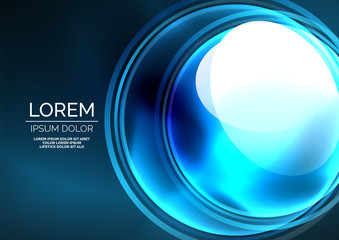 Glowing neon shiny transparent bubbles, glass circles or bio cell concept. Techno futuristic vector abstract background For Wallpaper, Banner, Background, Card, Book Illustration, landing page