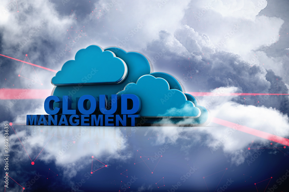 Poster 3d rendering file storage in cloud management