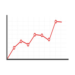 Simple Infographic financial chart with uptrend line graph for business concept