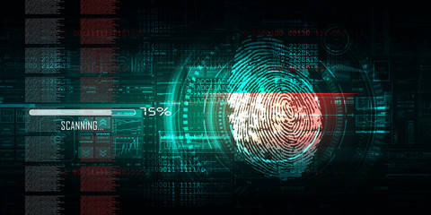 Fingerprint Scanning Technology Concept 2d Illustration