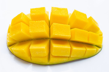 Tropical fruit, Mango on white background.