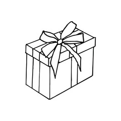 isolated on white background picture box with gifts Stock illustration vector design element for printing, scrapbooking, postcard