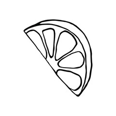 isolated on white background lemon drawing Stock illustration vector design element for printing, scrapbooking, postcard