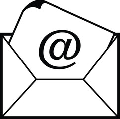 Email envelope on white background. Digitally generated