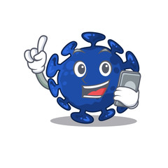 Streptococcus cartoon in character speaking on phone