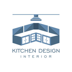 Cabinet Furniture Kitchen Set Interior Graphic Vector Logo Design 