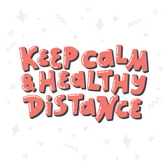 Hand drawn illustration with Coronavirus messages. Protect from Covid-19 epidemic handwritten lettering.