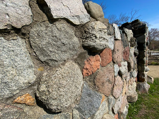 stone fence near the park