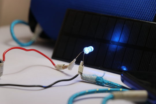 LiFi Experiment setup using LED and Solar panel