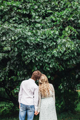 Girl and man hug each other on a walk, love, relationships, attitudes, conversations, first kiss,...