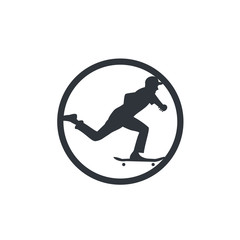 Skateboarding logo template design vector icon illustration