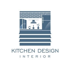 Cabinet Furniture Kitchen Set Interior Graphic Vector Logo Design 