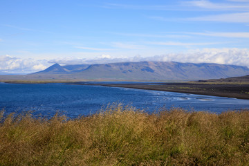 Naklejka premium Vatnsnes / Iceland - August 27, 2017: The Vatnsnes peninsula coastline, Iceland, Europe