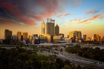 Fototapeta na wymiar skyline of Perth with city