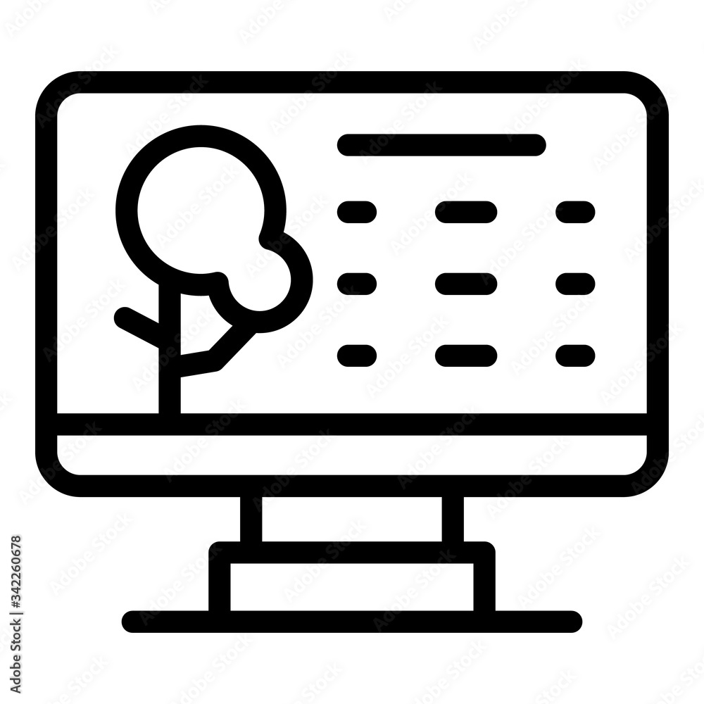 Poster computer landscape designer icon. outline computer landscape designer vector icon for web design iso