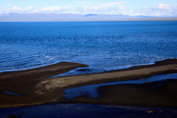 Vatnsnes / Iceland - August 27, 2017: A volcanic beach in Vatnsnes peninsula, Iceland, Europe