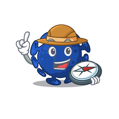 mascot design concept of streptococcus explorer with a compass