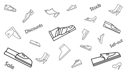 Shoe purchase concept. Shop of modern shoes. Minimalist. Vector illustration