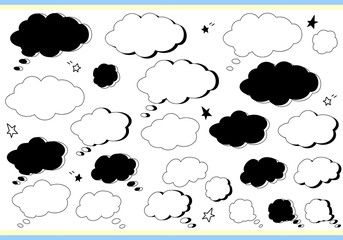 手描き　吹き出し　フレーム　セット