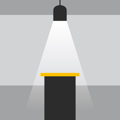 Chair lighting. Light from a stylish pendant ceiling lamp. Flat style. Vector illustration.
