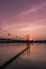 Taksin history bridge and sunset business travel of Thailand