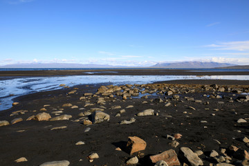 Vatnsnes / Iceland - August 27, 2017: A volcanic beach in Vatnsnes peninsula, Iceland, Europe