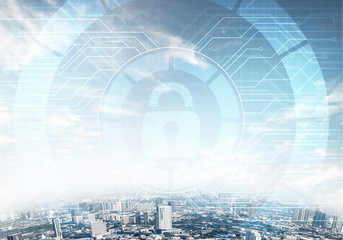 Cryptography and encryption algorithm concept