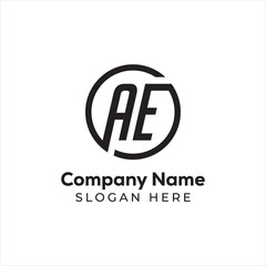 Creative typography AE letter logo design template