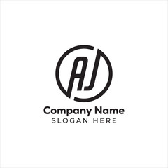 Creative typography AJ letter logo design template