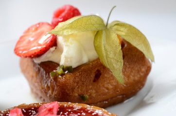 French pastry and summer fruits