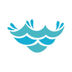 ocean water flat style icon
