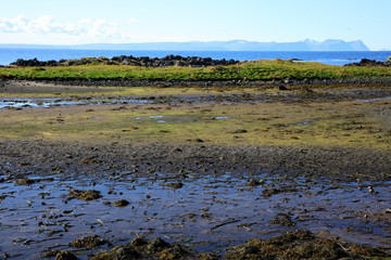 Vatnsnes / Iceland - August 27, 2017: The coast and the sea in Vatnsnes peninsula, Iceland, Europe