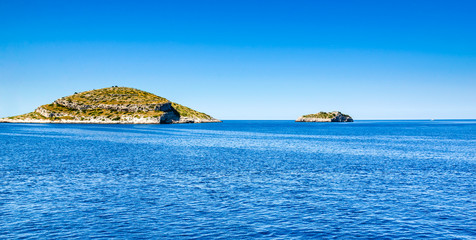 Fototapeta premium Croatian islands, panorama of sea, Croatia. Vacation and travel concept.