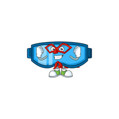 Safety glasses cartoon design concept dressed as Super hero
