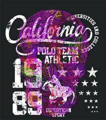 California polo team graphic design vector art