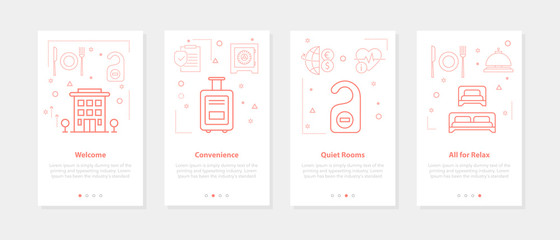 Vector four vertical mobile banners for hotel service - 01