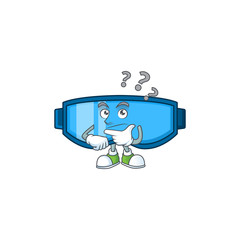 Safety glasses mascot design concept having confuse gesture