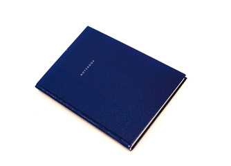blue notebook isolated on a white background