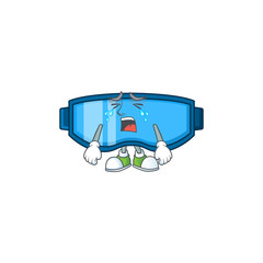 A weeping safety glasses cartoon character concept