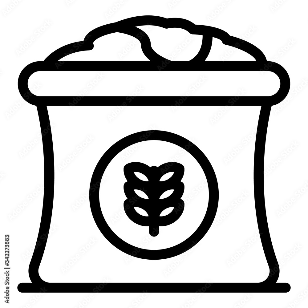 Poster wheat sack icon. outline wheat sack vector icon for web design isolated on white background