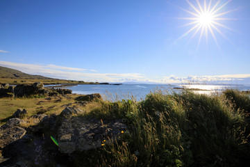 Vatnsnes / Iceland - August 27, 2017: The coast and the sea in Vatnsnes peninsula, Iceland, Europe