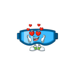 Charming safety glasses cartoon character with a falling in love face