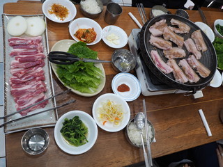 JEJU ISLAND/KOREA - 09th Jun, 2018 : Jeju Island is one of the famous in South Korea Region. Korean Street Foods. Jeju do beach Island, South Korea
