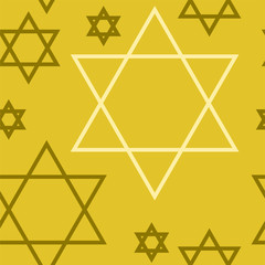 Gold Pentagram seamless Japanese pattern